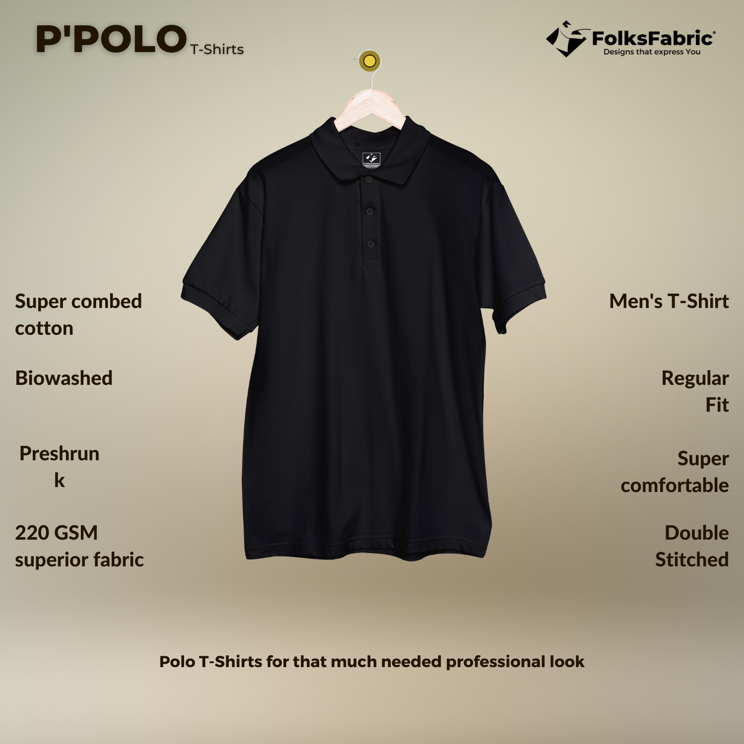 P'POLO Piano Black - FolksFabric 