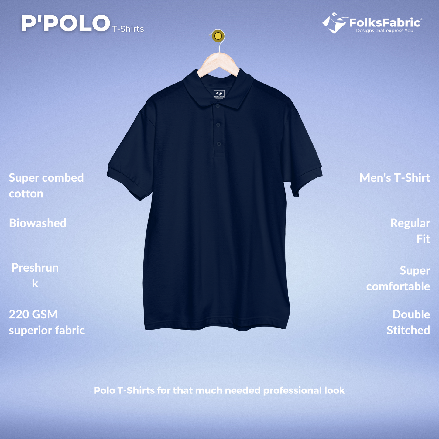 P'POLO Binaural Blue - FolksFabric 