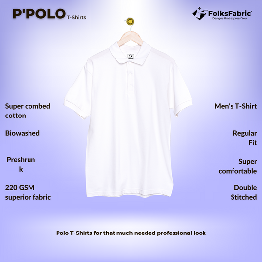 P'POLO Harp White - FolksFabric 