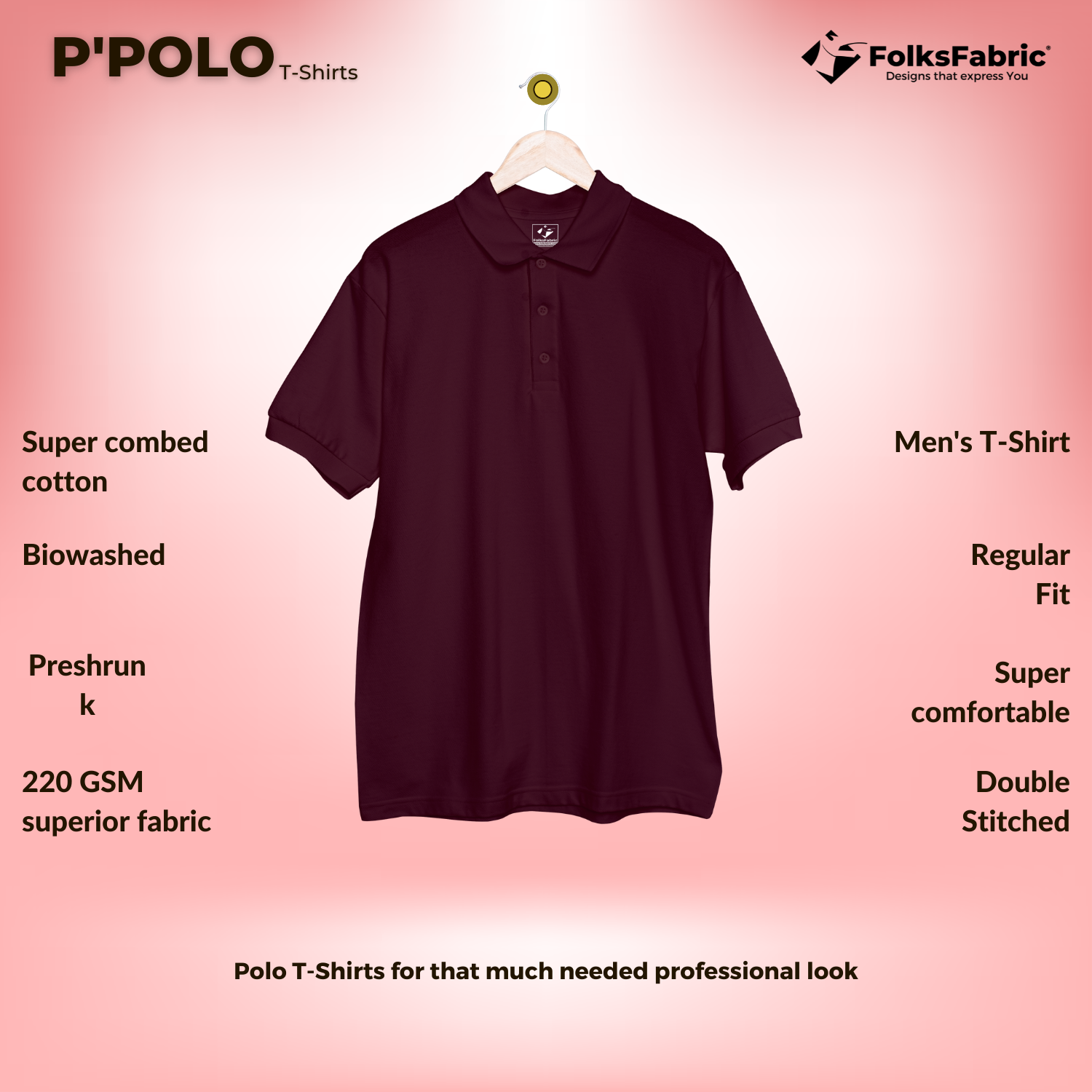 P'POLO Musical Maroon - FolksFabric 