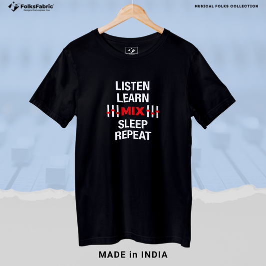 Listen Learn Mix Sleep Repeat - FolksFabric 