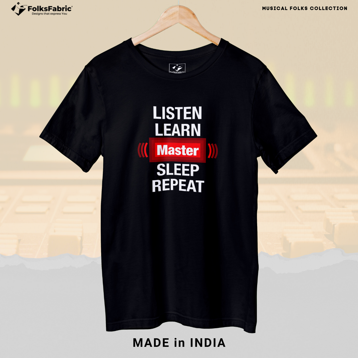 Listen Learn Master Sleep Repeat - FolksFabric 