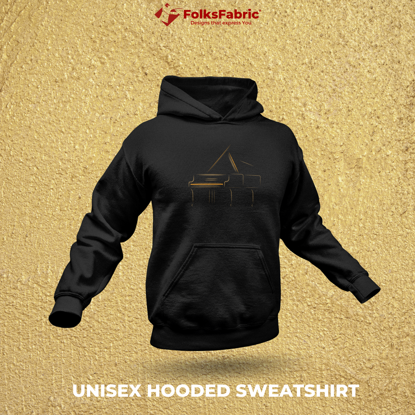 Piano Hoodie - FolksFabric 