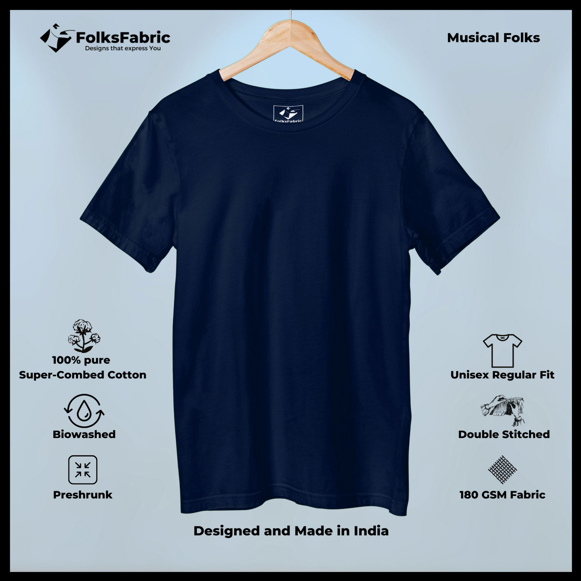 Binaural Blue - Studio T-Shirt - FolksFabric 