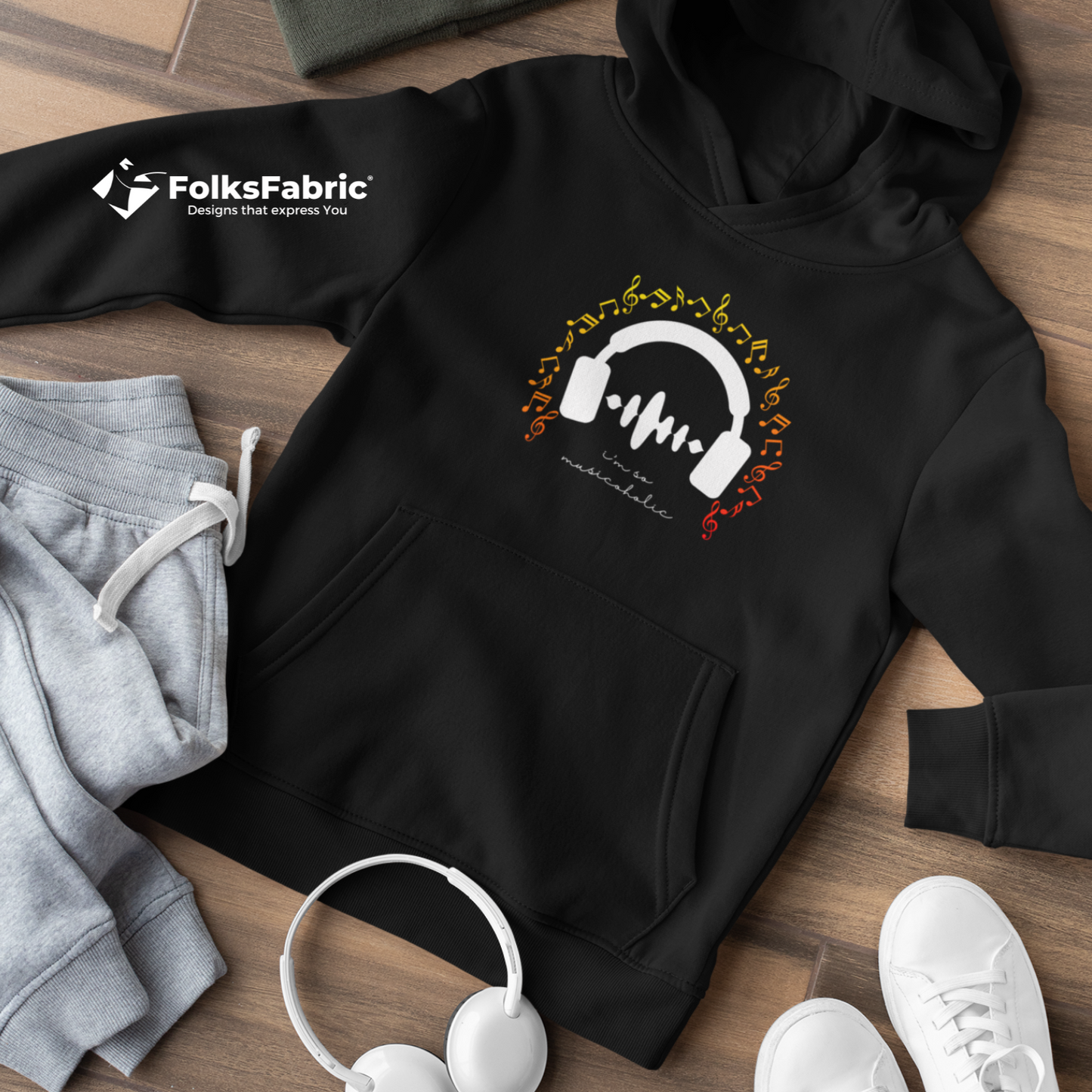 I'm a musicoholic - Hoodie - FolksFabric 